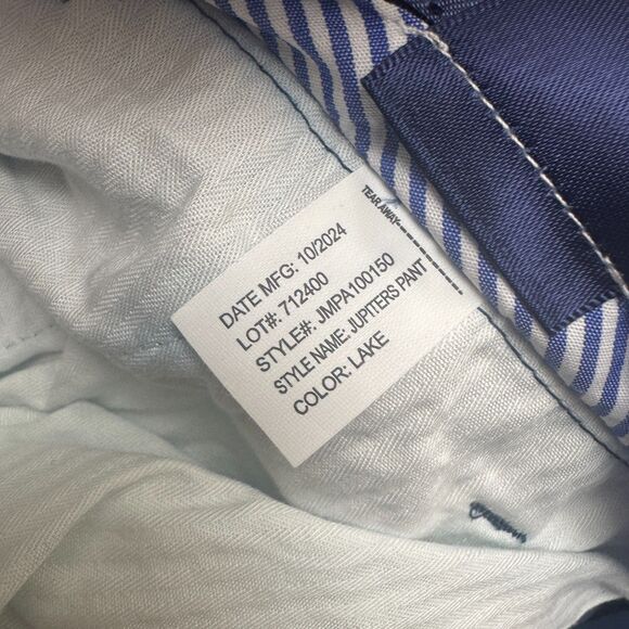 Johnnie-O Jupiter Golf Chino Pants Mens 35x32 Lake Blue Straight Leg Performance - Picture 9 of 16